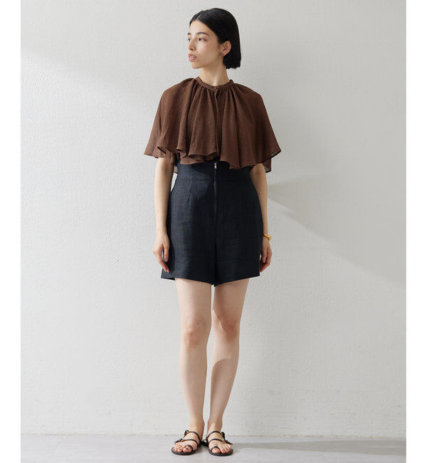  「リネンハイウエストショートパンツ」|チノ|