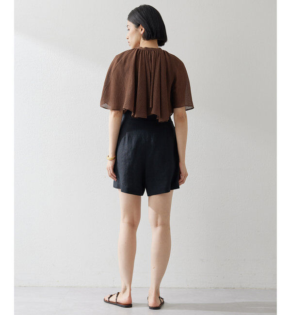  「リネンハイウエストショートパンツ」|チノ|