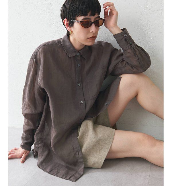  「ラミーシャツ」|シャツ・ブラウス|チャコールグレー