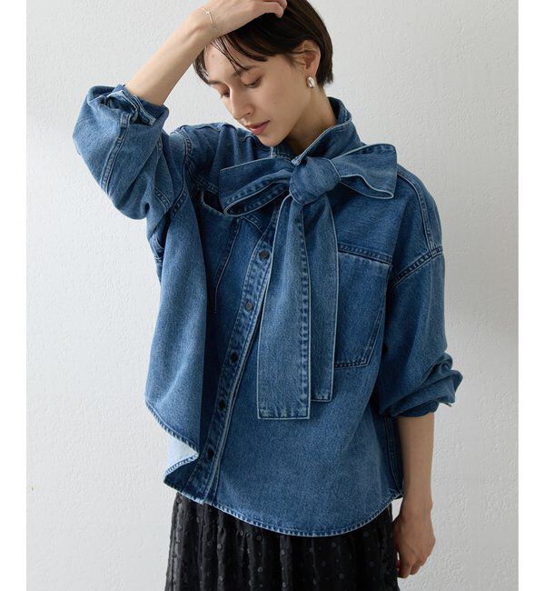  「デニムボウタイシャツ」|シャツ・ブラウス|