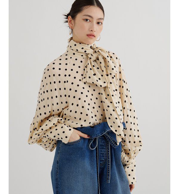  「ドットボウタイブラウス」|シャツ・ブラウス|