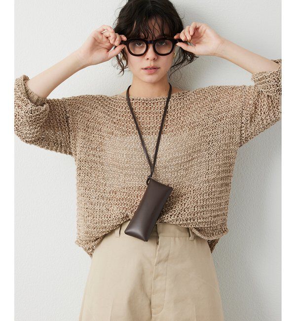  「スエードライクローゲージニット」|ニット・セーター|ベージュ