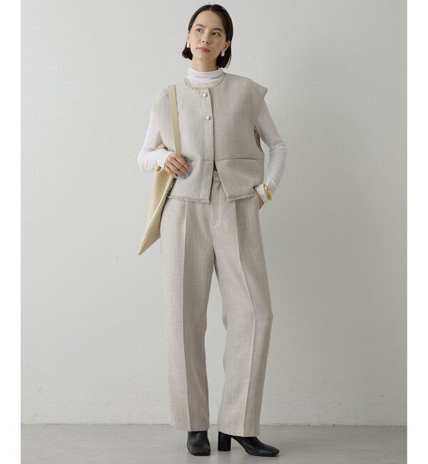  「【THE PAUSE】ツイードタックパンツ」|チノ|