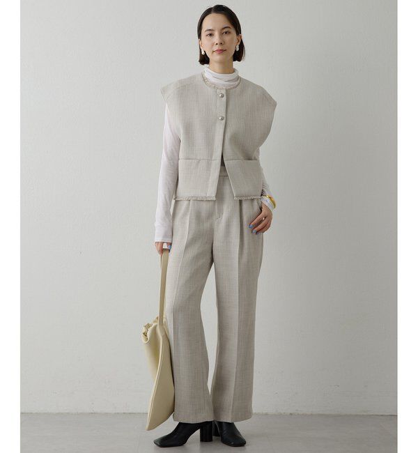  「【THE PAUSE】ツイードタックパンツ」|チノ|