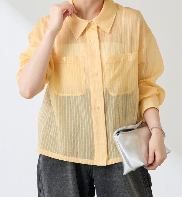  「シアーストライプショートシャツ」|シャツ・ブラウス|