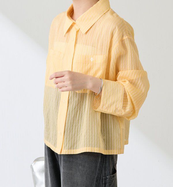  「シアーストライプショートシャツ」|シャツ・ブラウス|