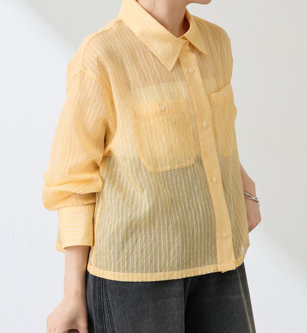  「シアーストライプショートシャツ」|シャツ・ブラウス|