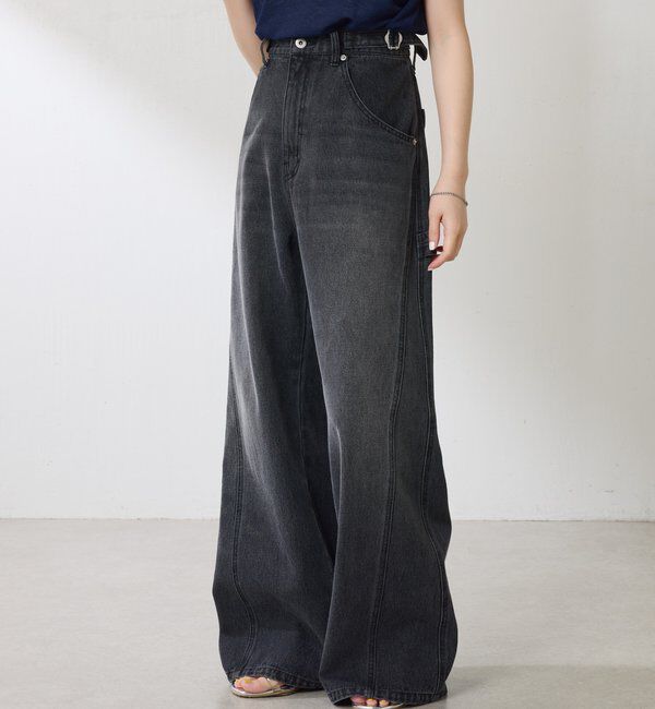 「【ウエスト調整できる】Q.anos ルーズアジャストデニム」|デニム|