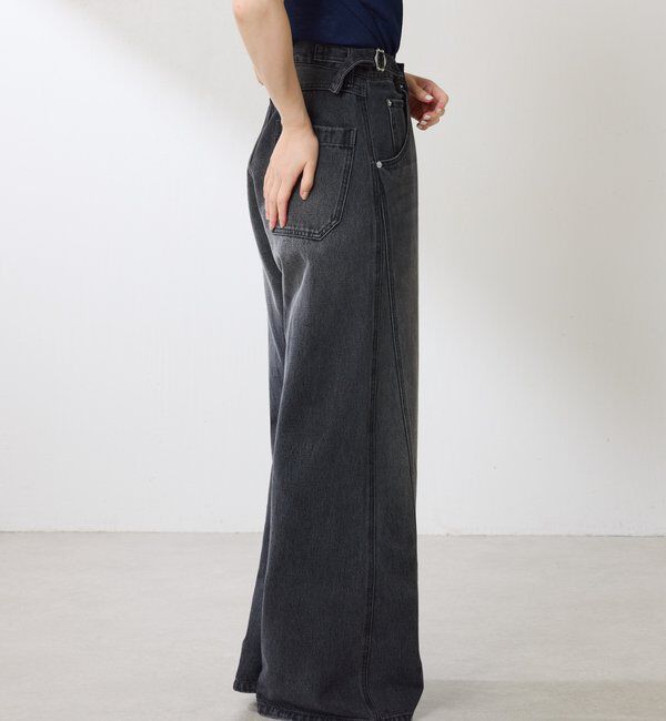  「【ウエスト調整できる】Q.anos ルーズアジャストデニム」|デニム|