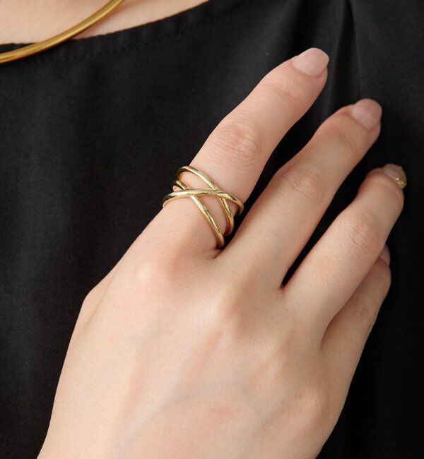  「【PAPILLONNER/パピヨネ】ウェーブ2WAYリング」|リング|ゴールド
