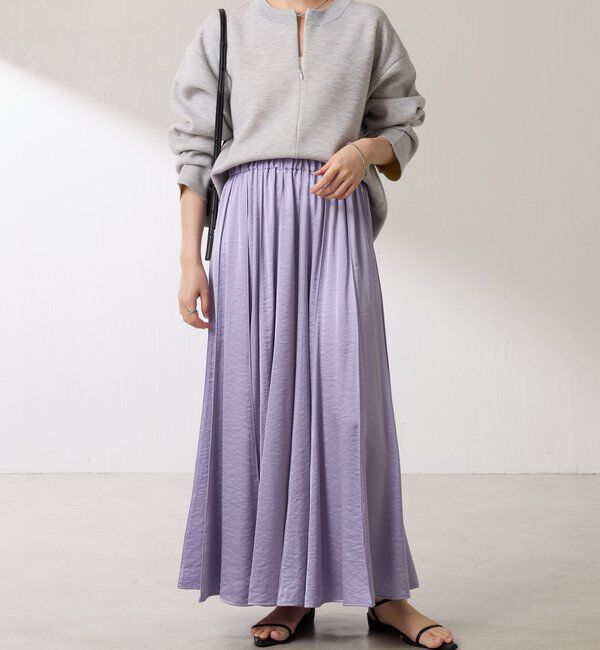  「シルキーサテンフレアスカート」|スカート|