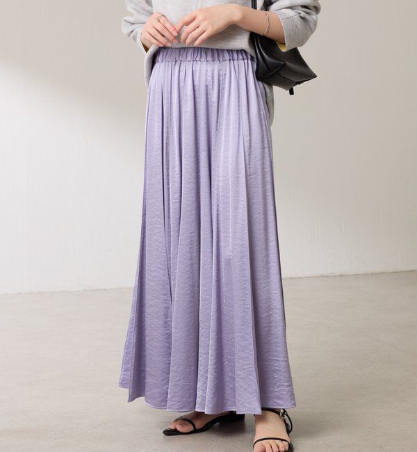  「シルキーサテンフレアスカート」|スカート|