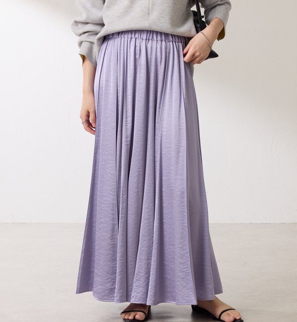  「シルキーサテンフレアスカート」|スカート|