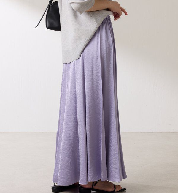  「シルキーサテンフレアスカート」|スカート|