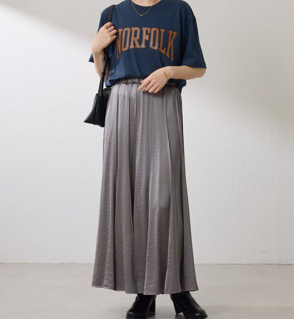  「シルキーサテンフレアスカート」|スカート|