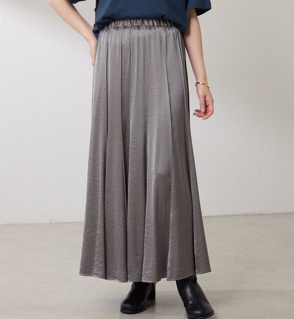  「シルキーサテンフレアスカート」|スカート|