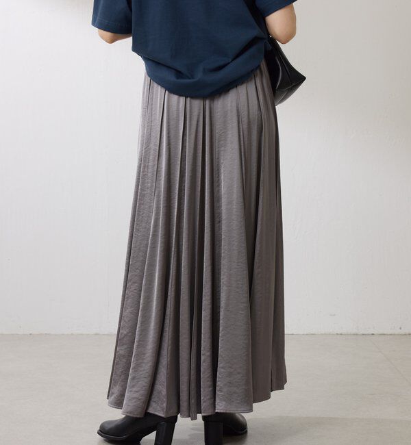  「シルキーサテンフレアスカート」|スカート|