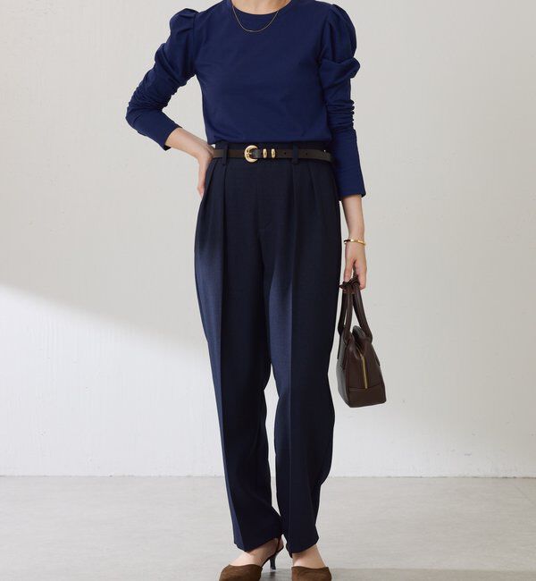  「ウールライクテーパードパンツ」|チノ|