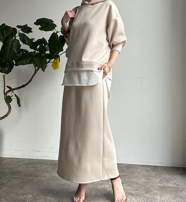  「【WEB限定】レイヤードフーディー＋タイトスカートセット」|スーツ|