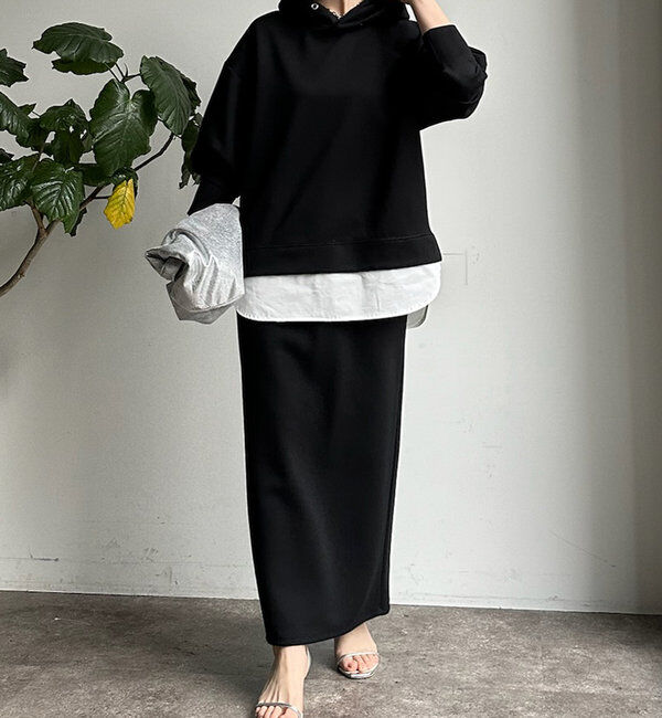  「【WEB限定】レイヤードフーディー＋タイトスカートセット」|スーツ|