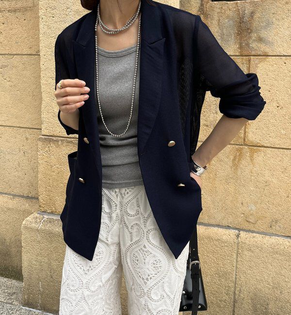  「メッシュダブルジャケット」|テーラードジャケット|