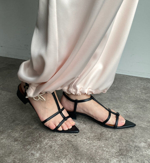  「ポインテッドストラップサンダル」|ロングブーツ|