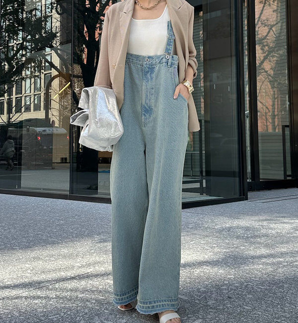  「【2サイズ展開！】デニムサロペット」|ワンピース|