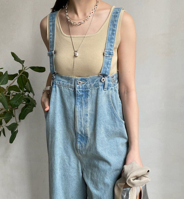  「【2サイズ展開！】デニムサロペット」|ワンピース|