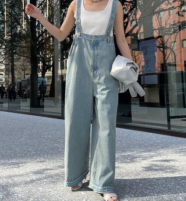  「【2サイズ展開！】デニムサロペット」|ワンピース|