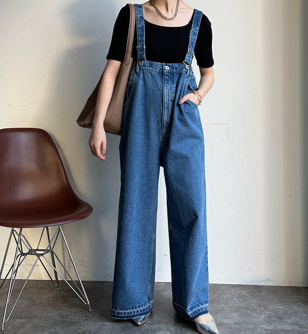  「【2サイズ展開！】デニムサロペット」|ワンピース|