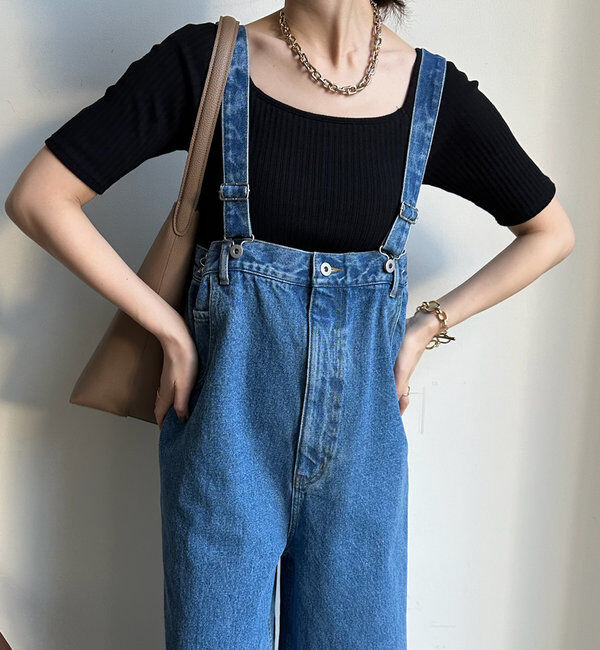  「【2サイズ展開！】デニムサロペット」|ワンピース|