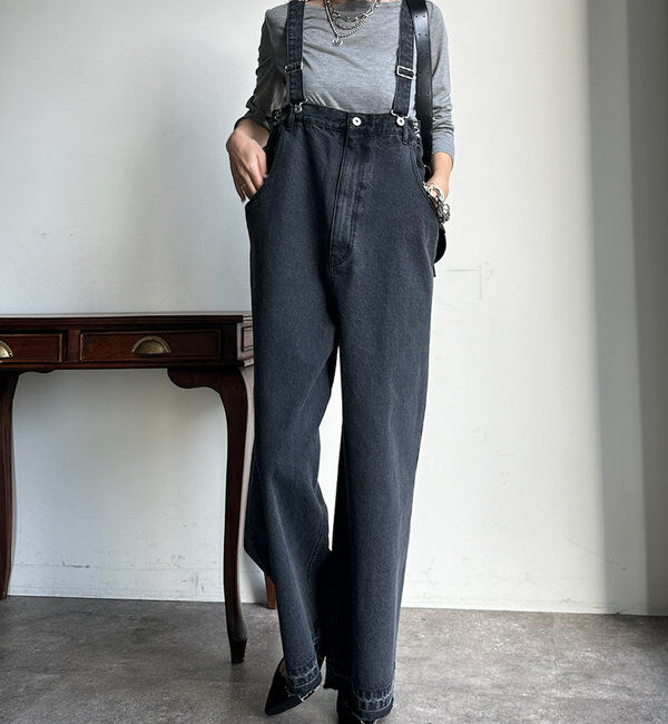  「【2サイズ展開！】デニムサロペット」|ワンピース|