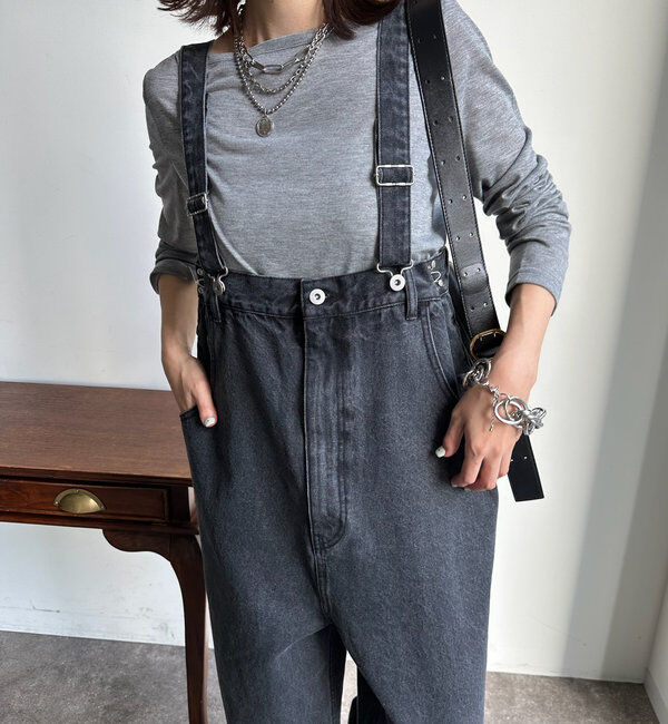  「【2サイズ展開！】デニムサロペット」|ワンピース|