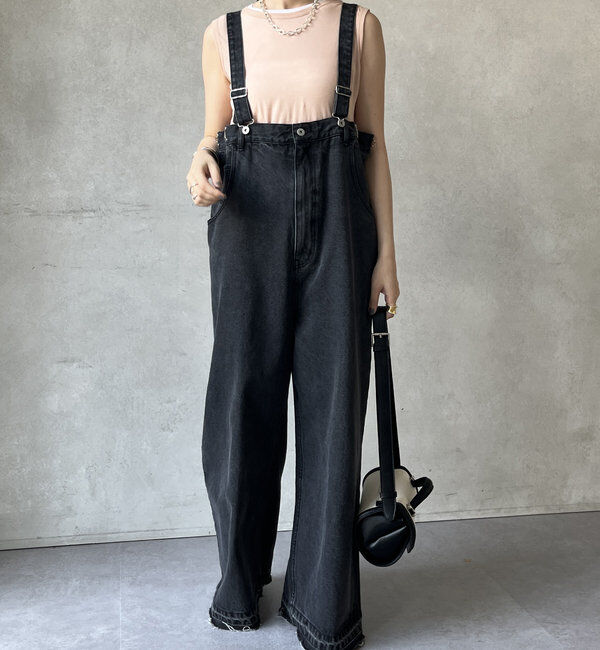  「【2サイズ展開！】デニムサロペット」|ワンピース|