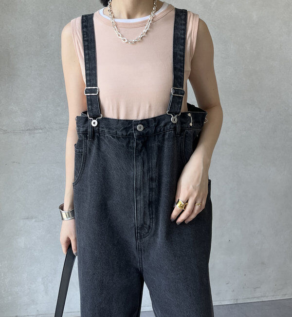  「【2サイズ展開！】デニムサロペット」|ワンピース|