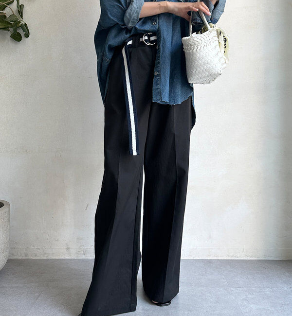  「センタープレスチノパン」|チノ|ブラック