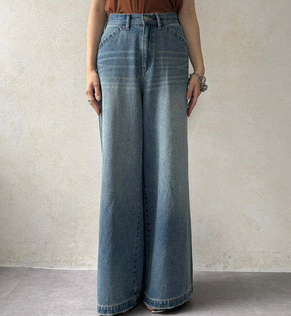  「【新色追加】ストレッチワイドフレアデニム」|デニム|