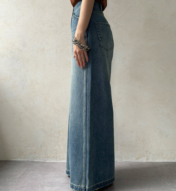  「【新色追加】ストレッチワイドフレアデニム」|デニム|