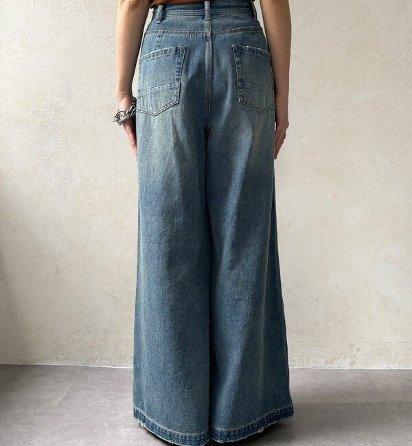 「【新色追加】ストレッチワイドフレアデニム」|デニム|