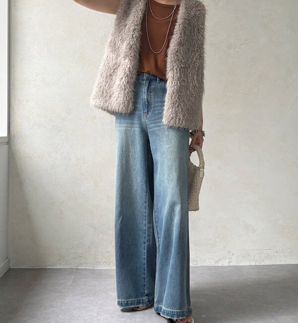  「【新色追加】ストレッチワイドフレアデニム」|デニム|