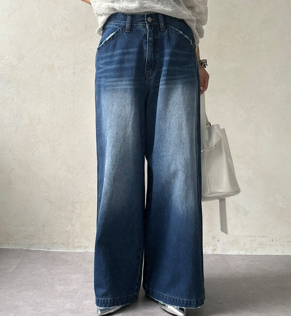  「【新色追加】ストレッチワイドフレアデニム」|デニム|