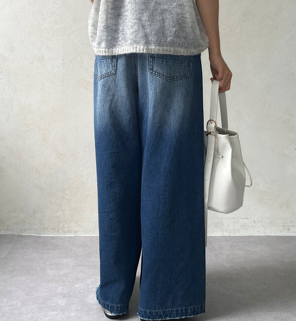  「【新色追加】ストレッチワイドフレアデニム」|デニム|