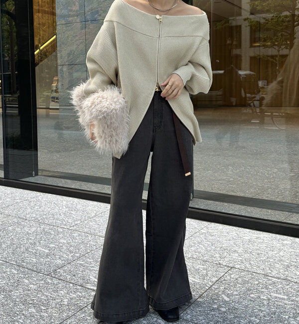  「【新色追加】ストレッチワイドフレアデニム」|デニム|