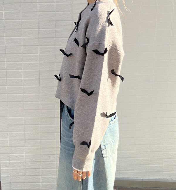  「【WEB限定】リボン付カーディガン」|カーディガン|