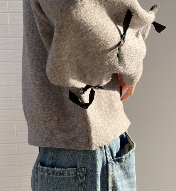  「【WEB限定】リボン付カーディガン」|カーディガン|