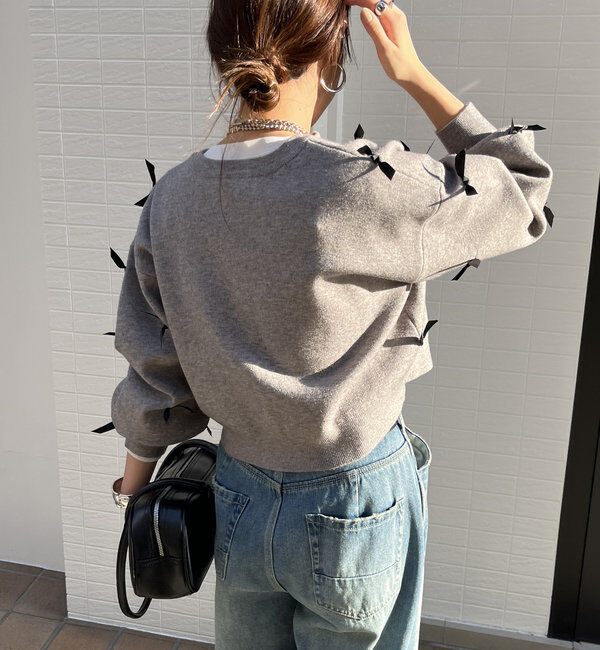  「【WEB限定】リボン付カーディガン」|カーディガン|