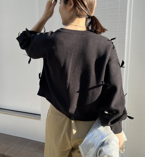  「【WEB限定】リボン付カーディガン」|カーディガン|