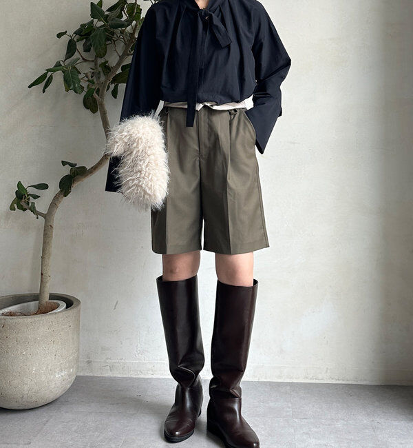  「折り返しカラーベルトショートパンツ」|チノ|