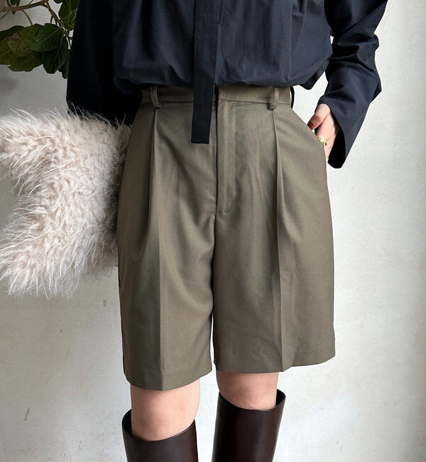  「折り返しカラーベルトショートパンツ」|チノ|