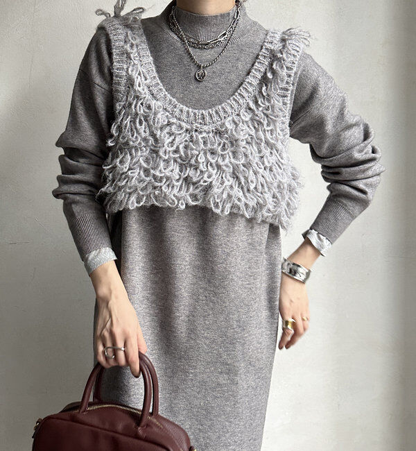  「【WEB限定】アンサンブルニットワンピース」|スーツ|